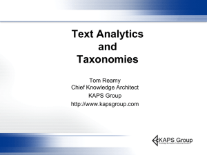 Text Analytics and Taxonomy