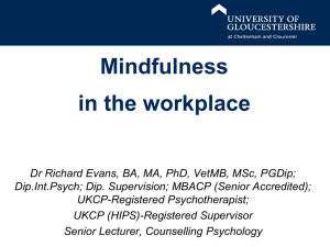 Mindfulness - Insight – University of Gloucestershire