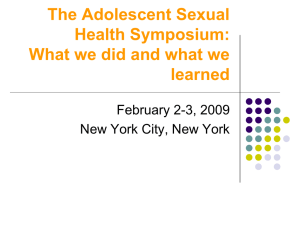 The Adolescent Sexual Health Symposium
