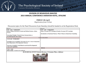 dba programme 2014 - Behaviour Analysis in Ireland