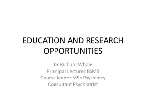 Education & Research Opportunities Induction Aug 2014