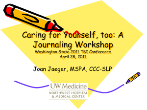 A Journaling Workshop - Washington Traumatic Brain Injury Council