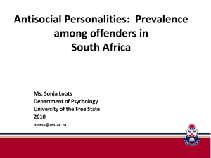 Antisocial Personalities - Institute for Security Studies