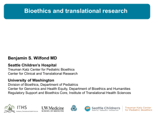 Bioethics and Translational Research