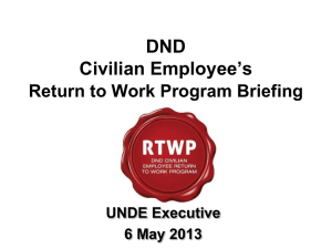 DND Civilian Employee`s Return to Work Program Awareness Course