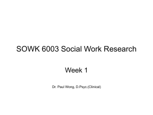 Social Work Research - Centre for Suicide Research and Prevention