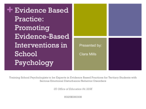 Promoting Evidence-Based Interventions in School Psychology