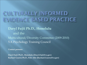 Culturally Informed Evidence Based Practice