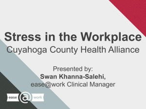 Stress in the Workplace - Cuyahoga County Health Alliance