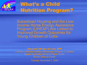 What`s a Child Nutrition Program?