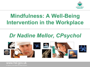 Mindfulness: a Well-Being Intervention in the Workplace
