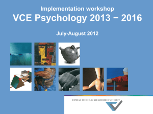 VCE Psychology 2013 - Victorian Curriculum and Assessment