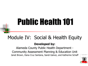 Social & Health Equity - Alameda County Public Health Department