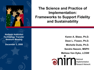 The Science and Practice of Implementation