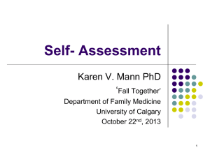 Self-Assessment - University of Calgary