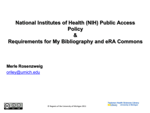 National Institutes of Health Public Access Policy