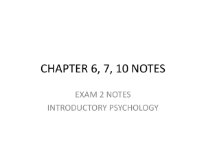Introductory Psychology Exam 2 Notes