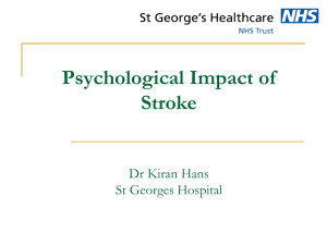 Psychological Impact of Stroke - the HIEC Stroke Events Website