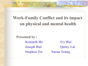 Model of Work-Family Conflict in Contemporary China