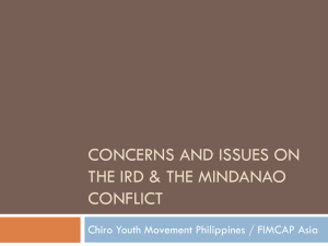 Concerns and issues on ird & the mindanao conflict
