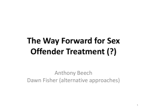 The Way Forward in Sex Offender Treatment