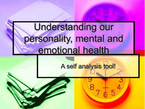 understanding our personality, mental and spiritual health