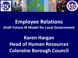 Employee Relations – Draft Future IR Model for Local Government
