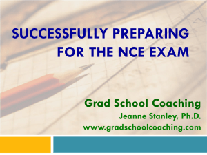 Clients Preparing for NCE Exam