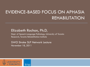 Evidence-based Focus on Aphasia Rehabilitation