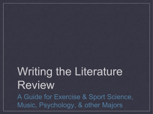 Writing the Literature Review