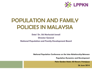 Population and Family Policies in Malaysia