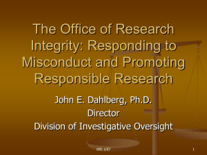 Integrity in the Name of Research