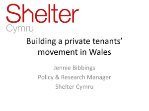 Jennie Bibbings, Shelter Cymru – PRS tenants movement