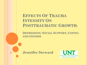 Effects of Trauma Intensity on PTG: Depression, Social Support