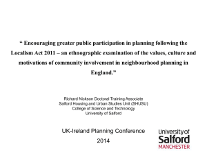 Encouraging greater public participation in planning following the