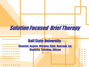 Solution Focused Therapy - Lei Lei