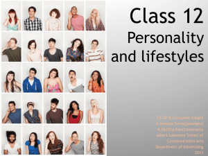 CA2018 C12 The personailty and lifestyles