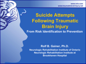 Suicide and Traumatic Brain Injury