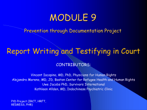 Module 9: Report Writing and Testifying in Court