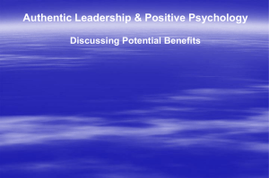 Authentic Leadership & Positive Psychology