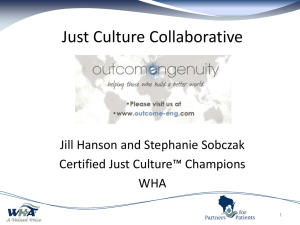 Just Culture 35 56% - WHA Quality Center