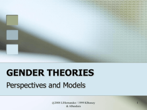 Gender Theories Lecture 3