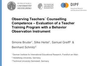 Observing Teachers` Counseling Competence