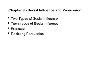 Social Influence and Persuasion - Donna Vandergrift Psychology