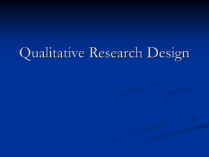 Lecture 4: Qualitative Research Design