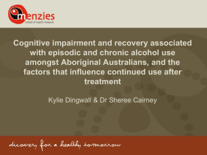 Cognitive impairment and recovery associated with