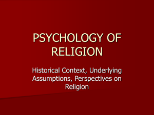 PSYCHOLOGY OF RELIGION