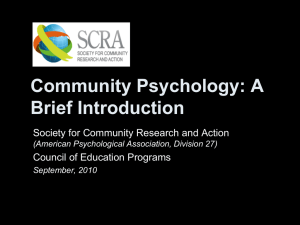 What is Community Psychology? Powerpoint Presentation