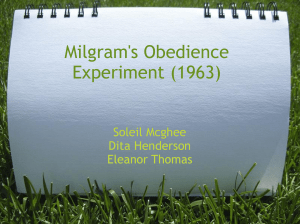 Milgram`s Obedience Experiment (1963)