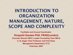 Introduction to Organization Management, Nature, Scope and
